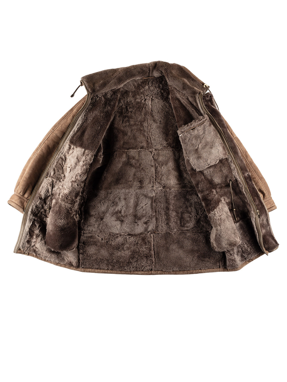 Vintage 80's Men Sheepskin Coat in BrownVN592
