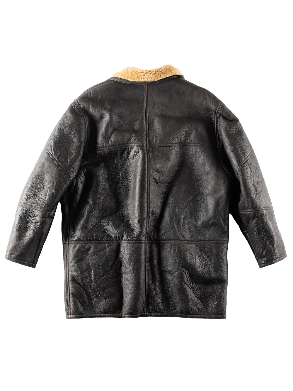 Vintage 90's Men Sheepskin Coat in Black