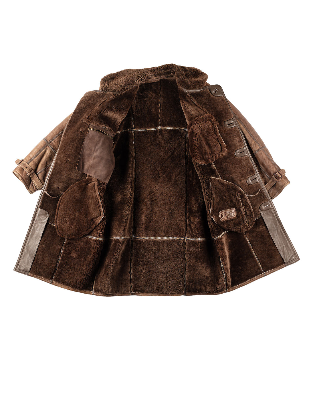 Vintage 80's Men Sheepskin Coat in BrownVN302