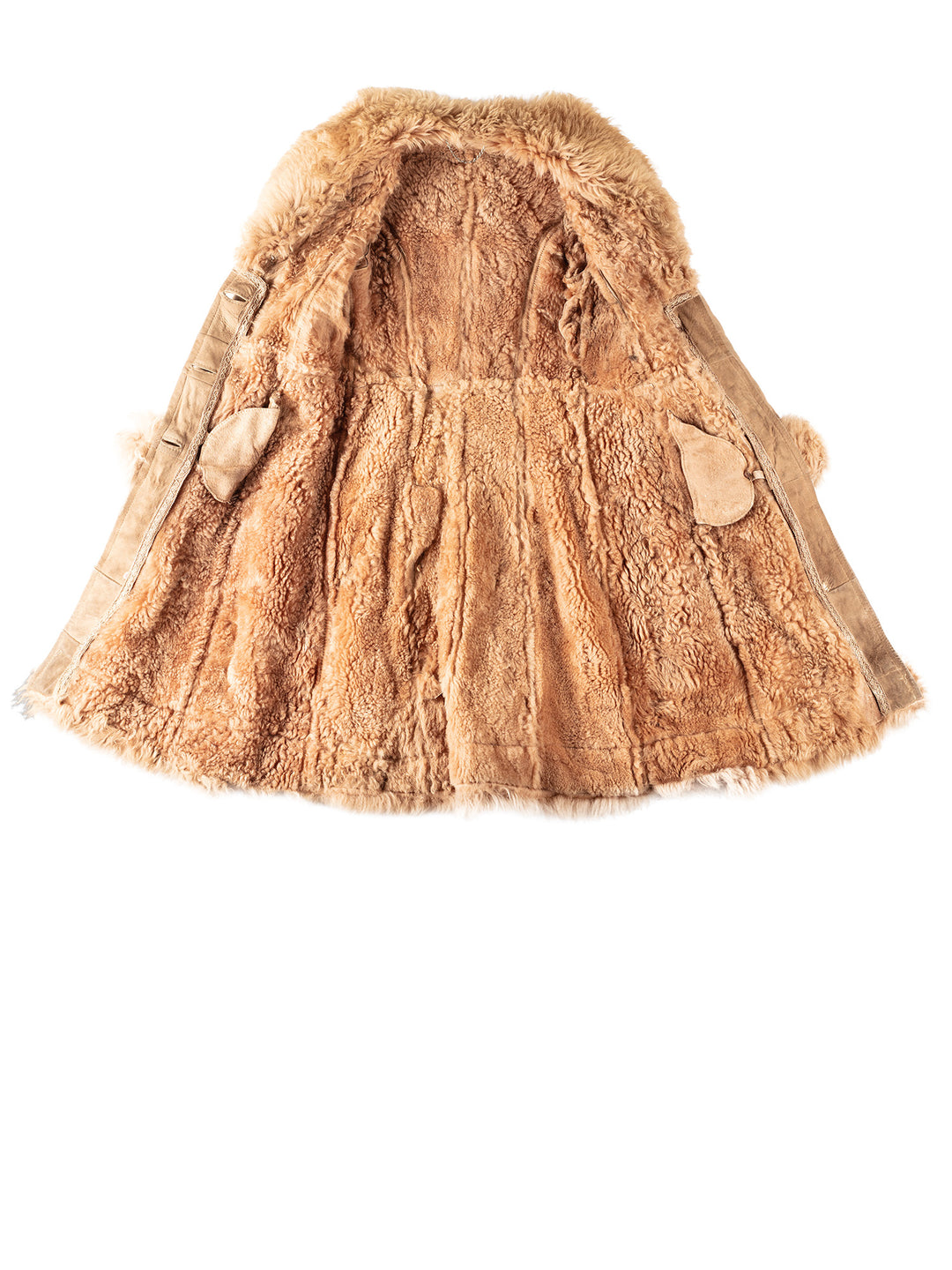 Vintage 70's Women Sheepskin Coat in BeigeMN296