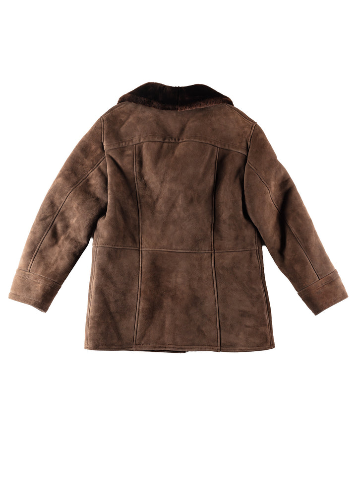 Vintage 80's Men Sheepskin Coat in Brown
