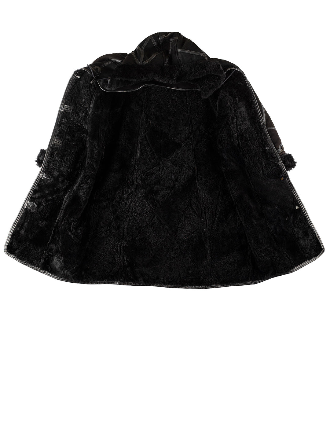 Vintage 80's Women Sheepskin Coat in BlackMN463
