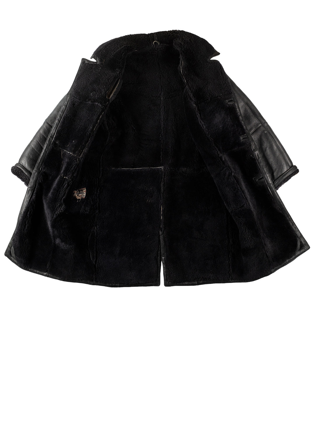 Vintage 90's Men Sheepskin Coat in BlackVN311