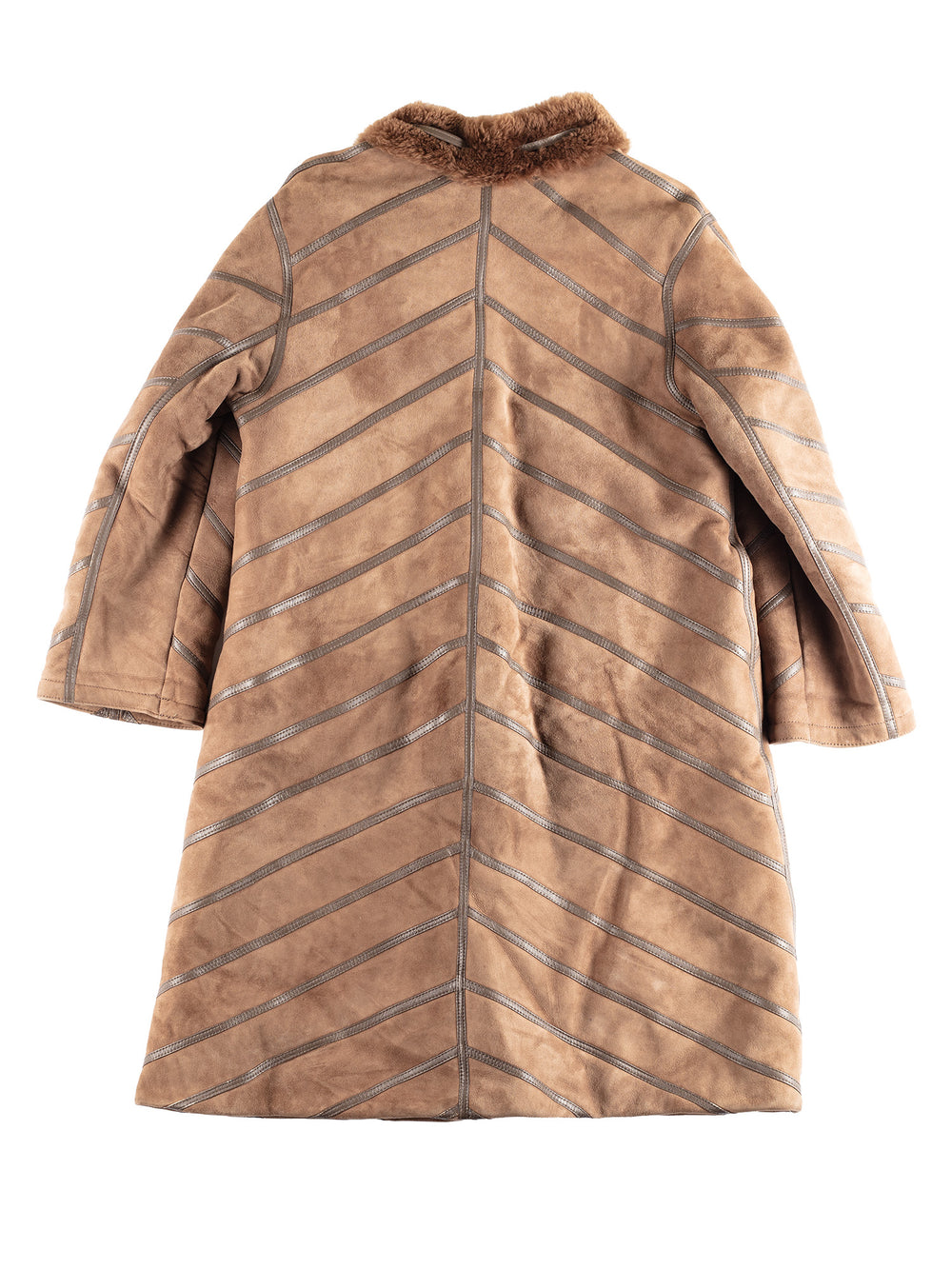 Vintage 00's Women Sheepskin Coat in Brown