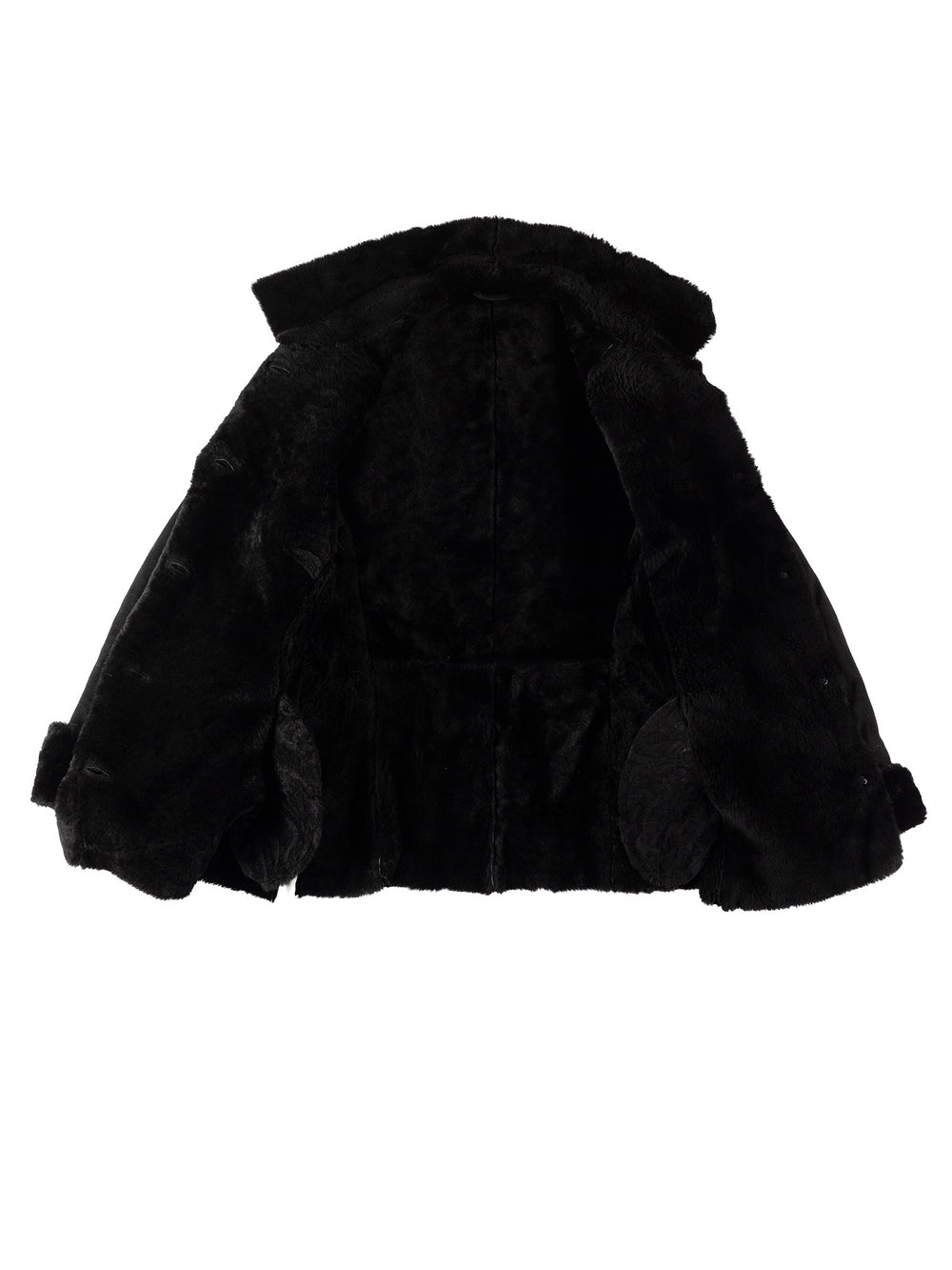 Vintage 80's Women Sheepskin Jacket in BlackMN571