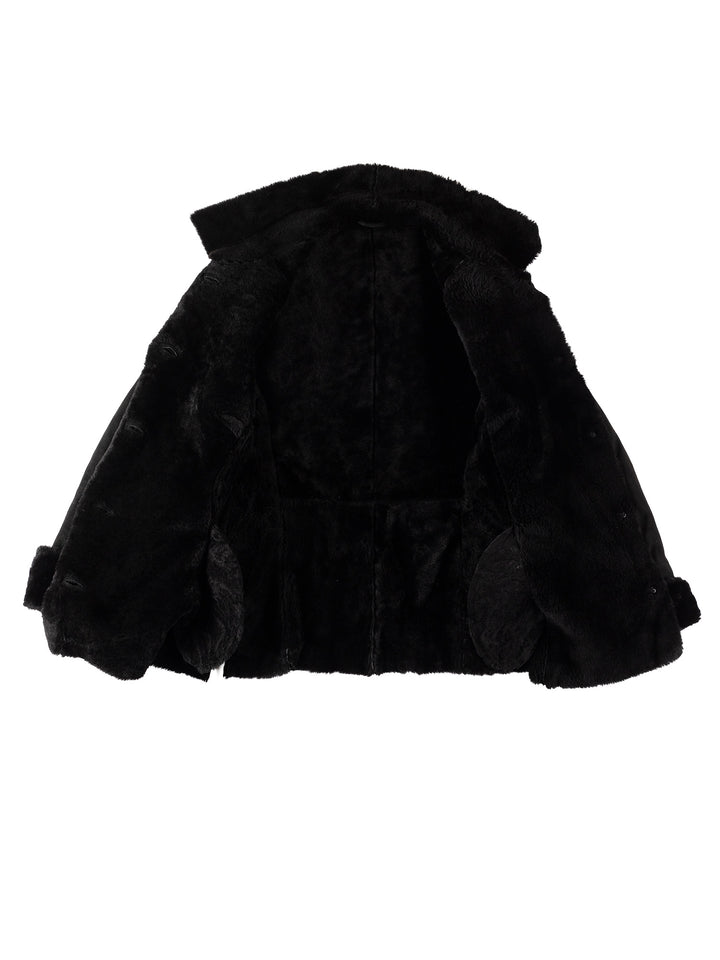 Vintage 80's Women Sheepskin Jacket in BlackMN571