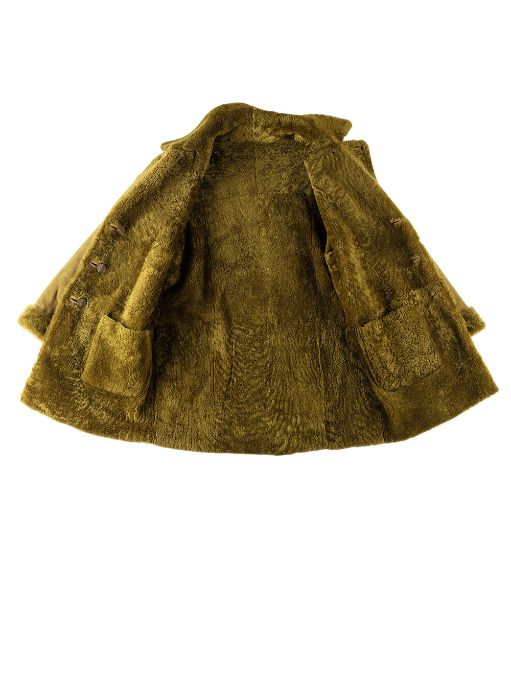 Vintage 70's Women Sheepskin Coat in GreenMN349