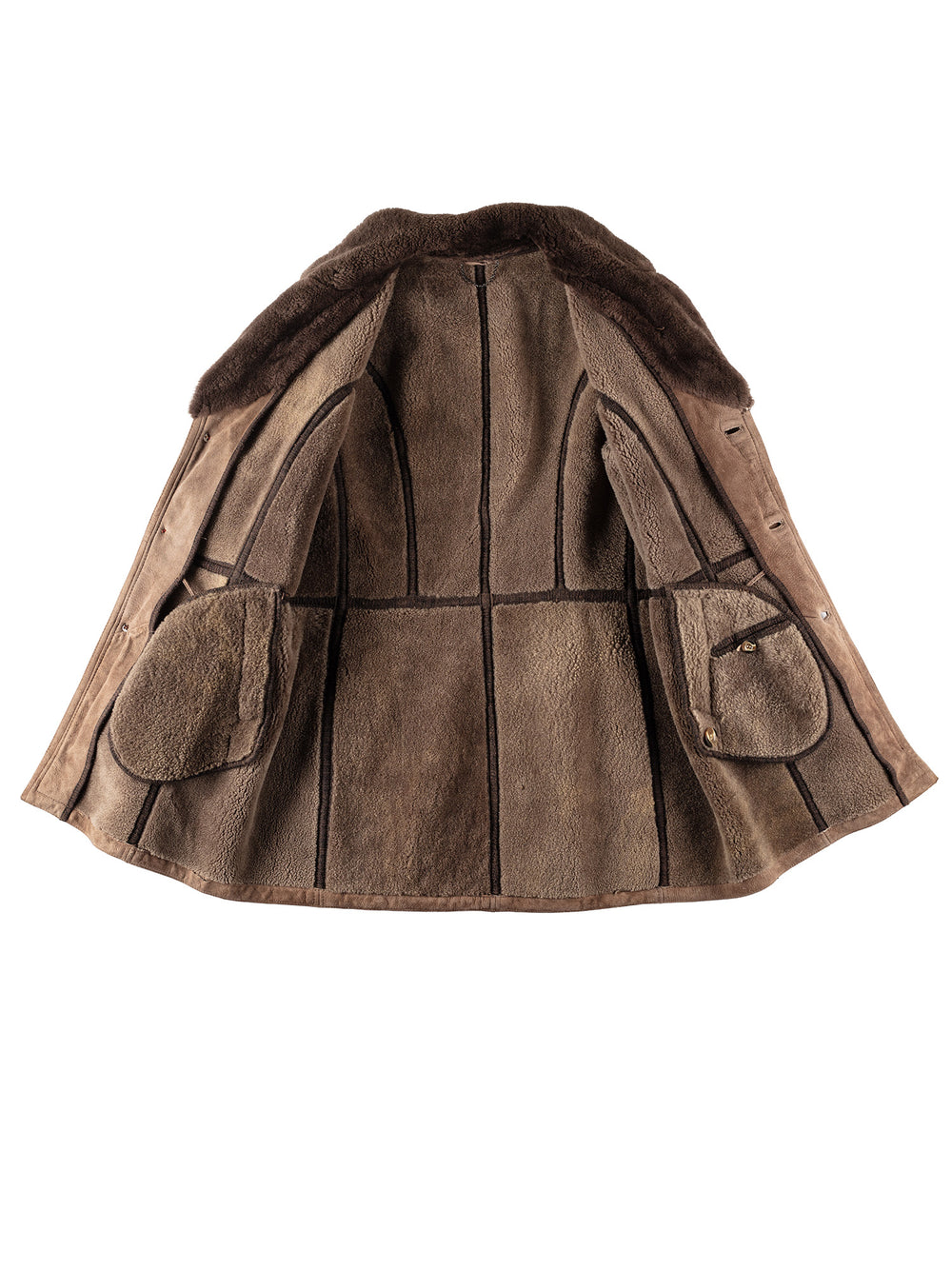 Vintage 70's Men Sheepskin Coat in BrownVN294