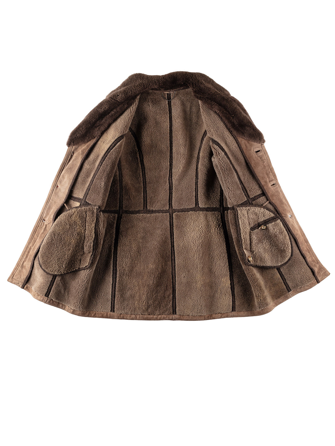 Vintage 70's Men Sheepskin Coat in BrownVN294