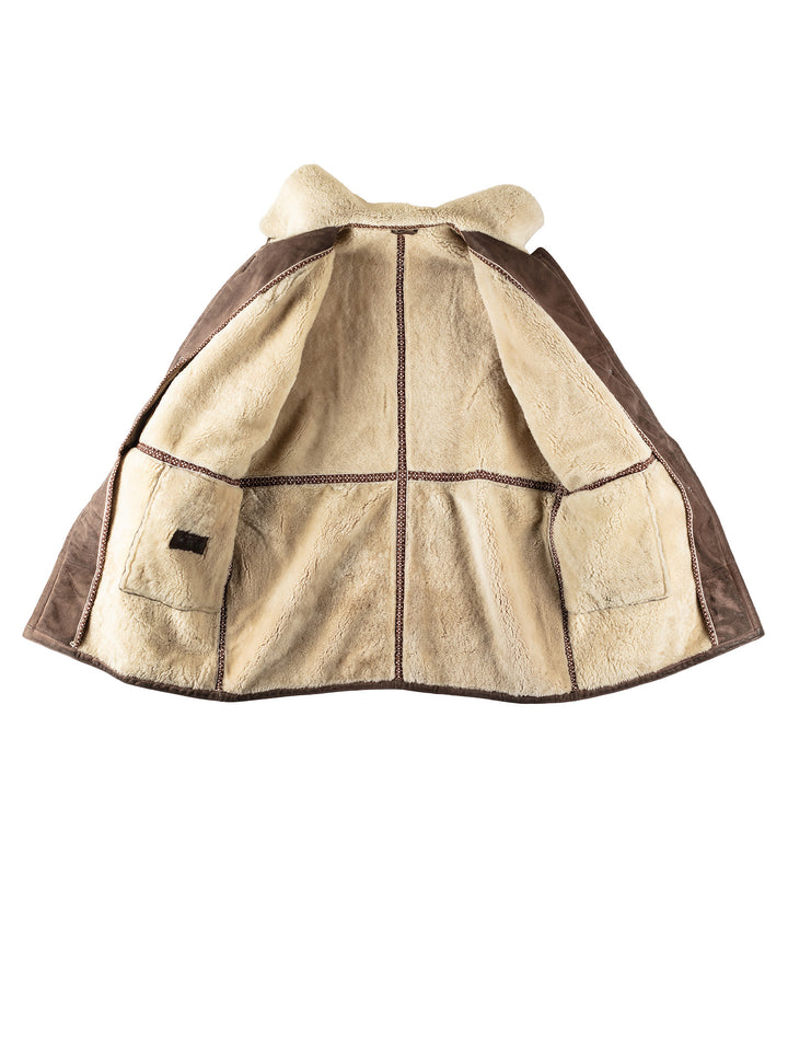 Vintage 90's Women Sheepskin Coat in BrownMN581