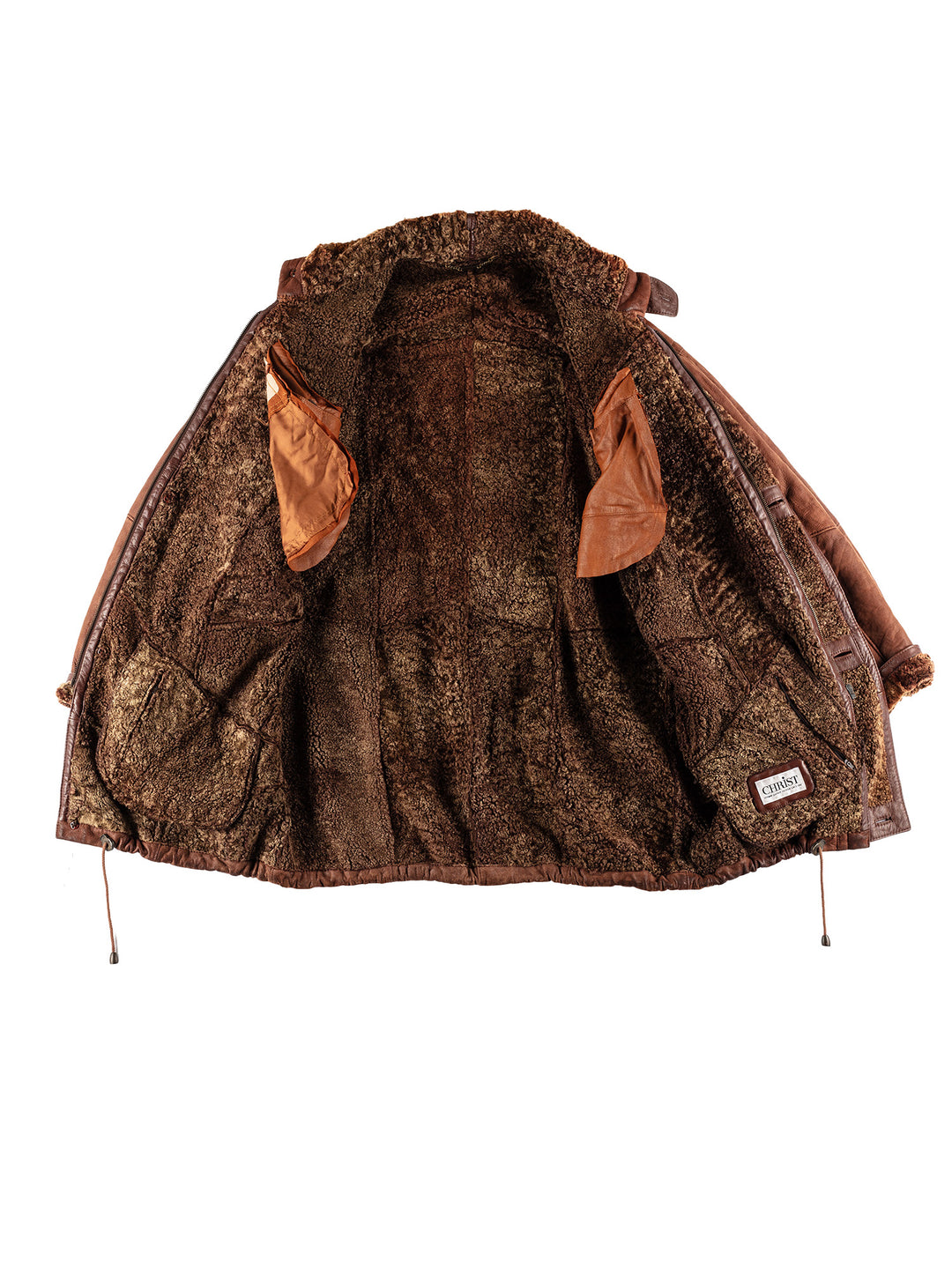 Vintage 80's Men Sheepskin Coat in BrownVN466