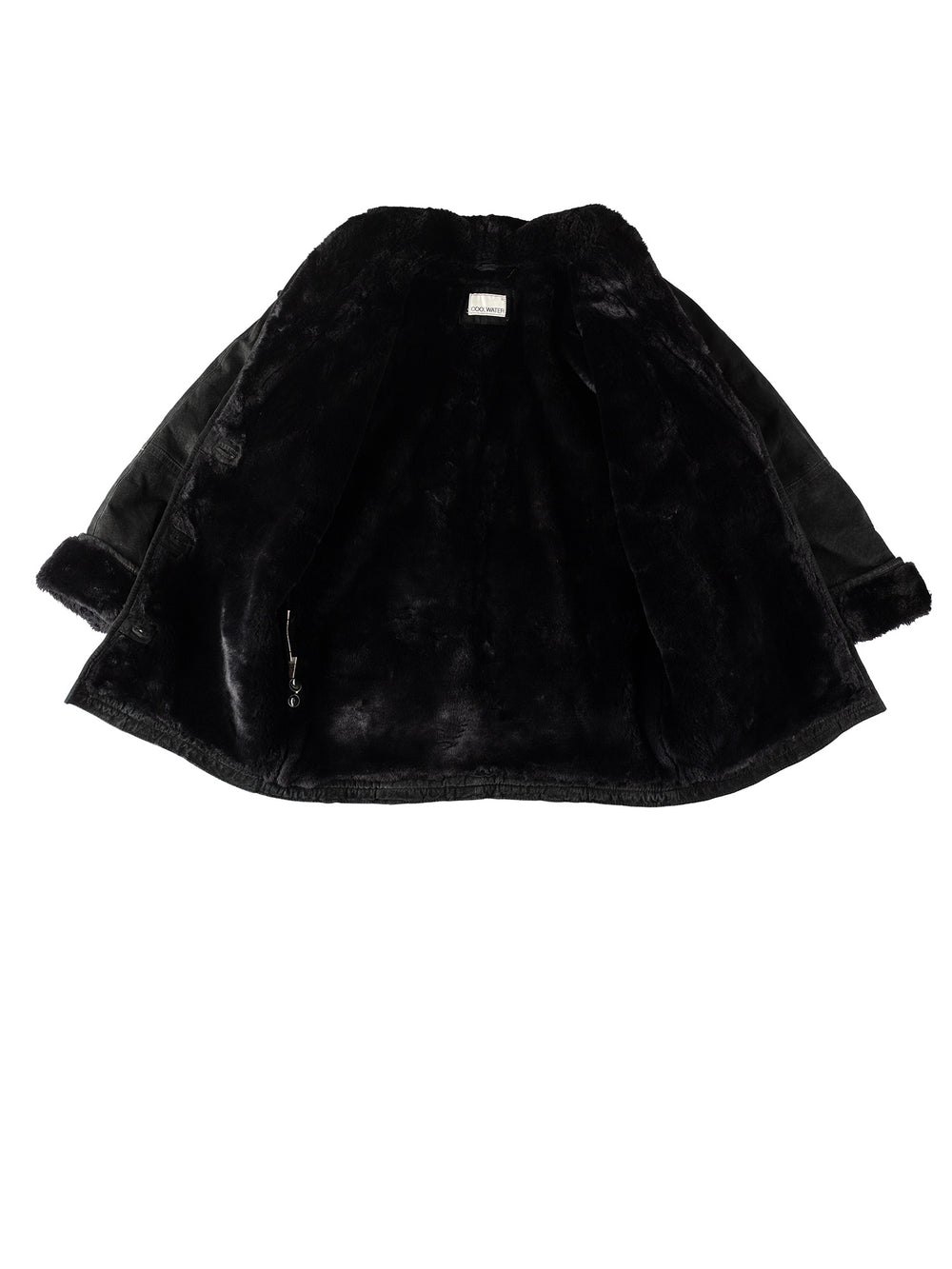 Vintage 80's Women Faux Sheepskin Coat in BlackMN365