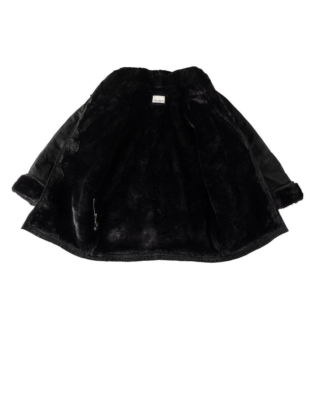 Vintage 80's Women Faux Sheepskin Coat in BlackMN365