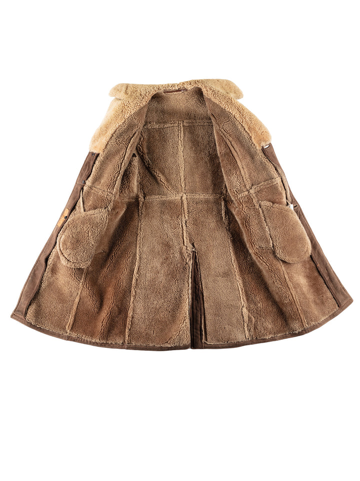 Vintage 70's Men Sheepskin Coat in BrownVN730