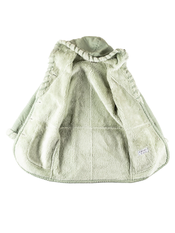 Vintage 80's Women Faux Sheepskin Coat in GreenMN289
