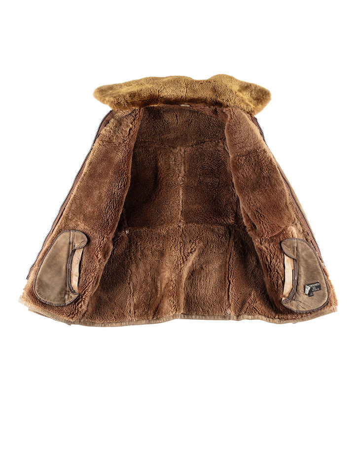 Vintage 70's Men Sheepskin Jacket in BeigeVN740