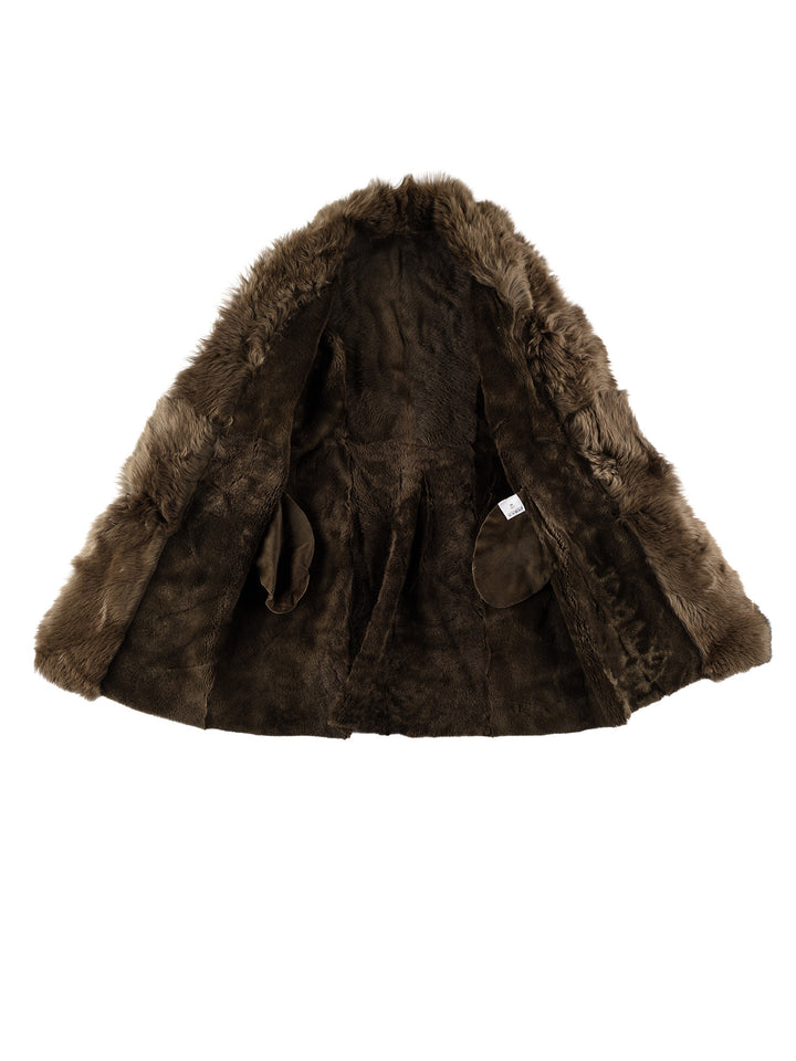 Vintage 70's Women Sheepskin Coat in GreenMN629