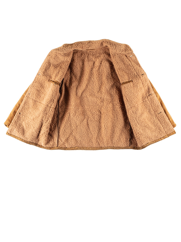 Vintage 80's Men Faux Sheepskin Coat in BrownVN746