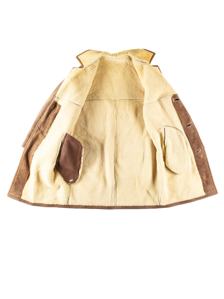 Vintage 70's Men Sheepskin Coat in BrownVN330