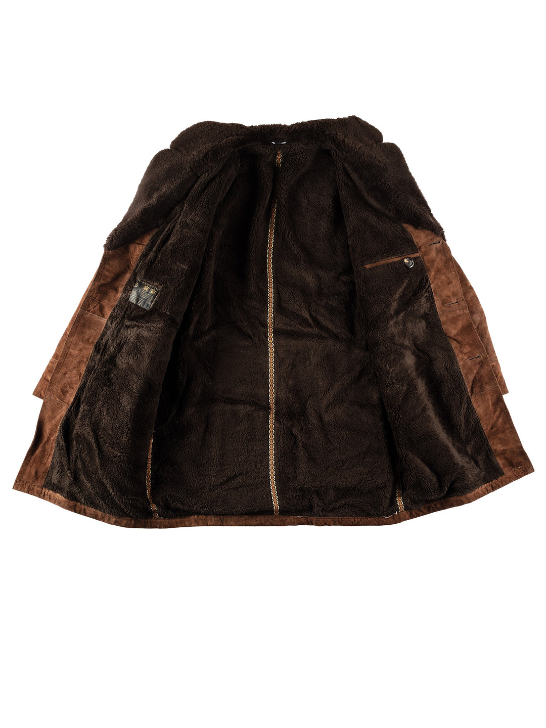 Vintage 70's Men Faux Sheepskin Coat in BrownVN601
