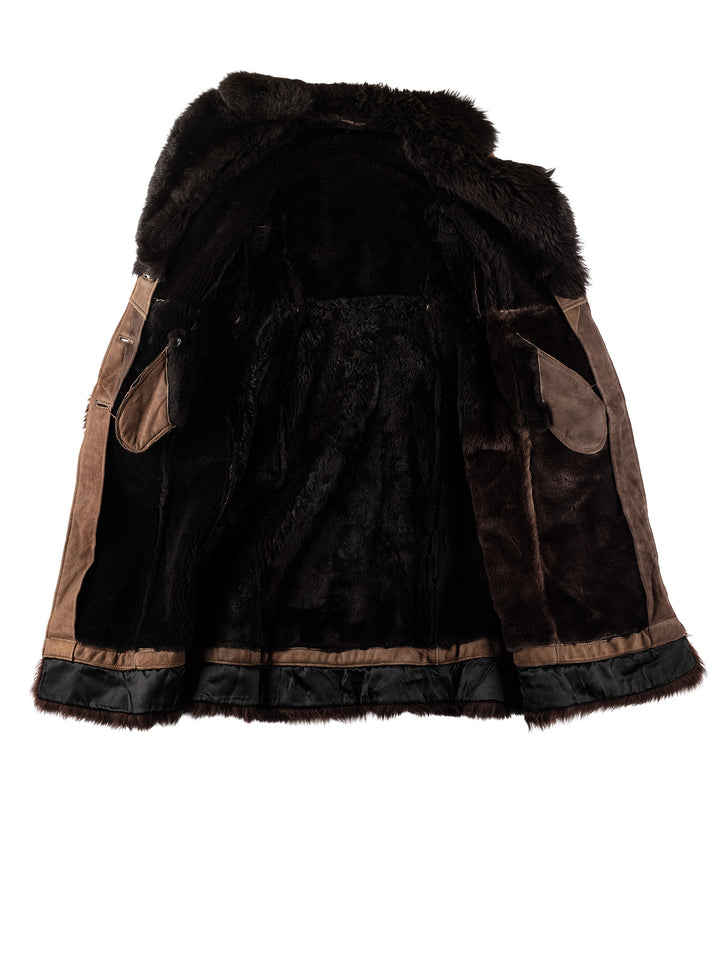 Vintage 70's Women Sheepskin Coat in BrownMN613