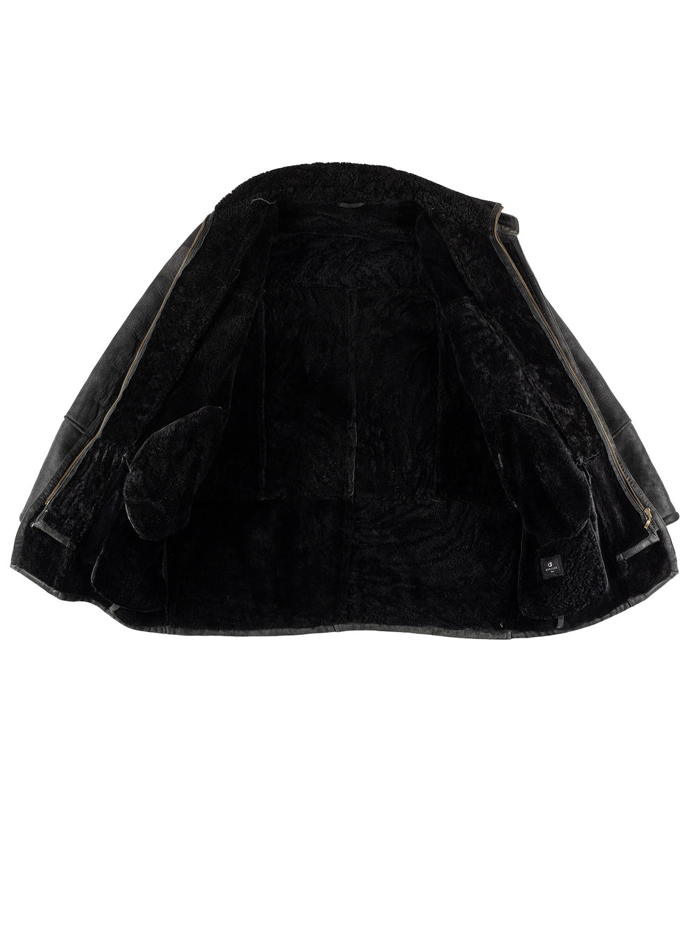 Vintage 80's Men Sheepskin Coat in BlackVN445