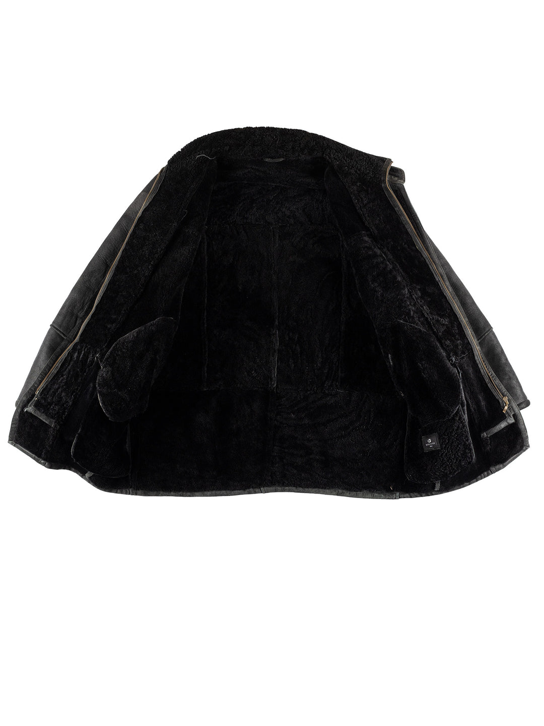 Vintage 80's Men Sheepskin Coat in BlackVN445