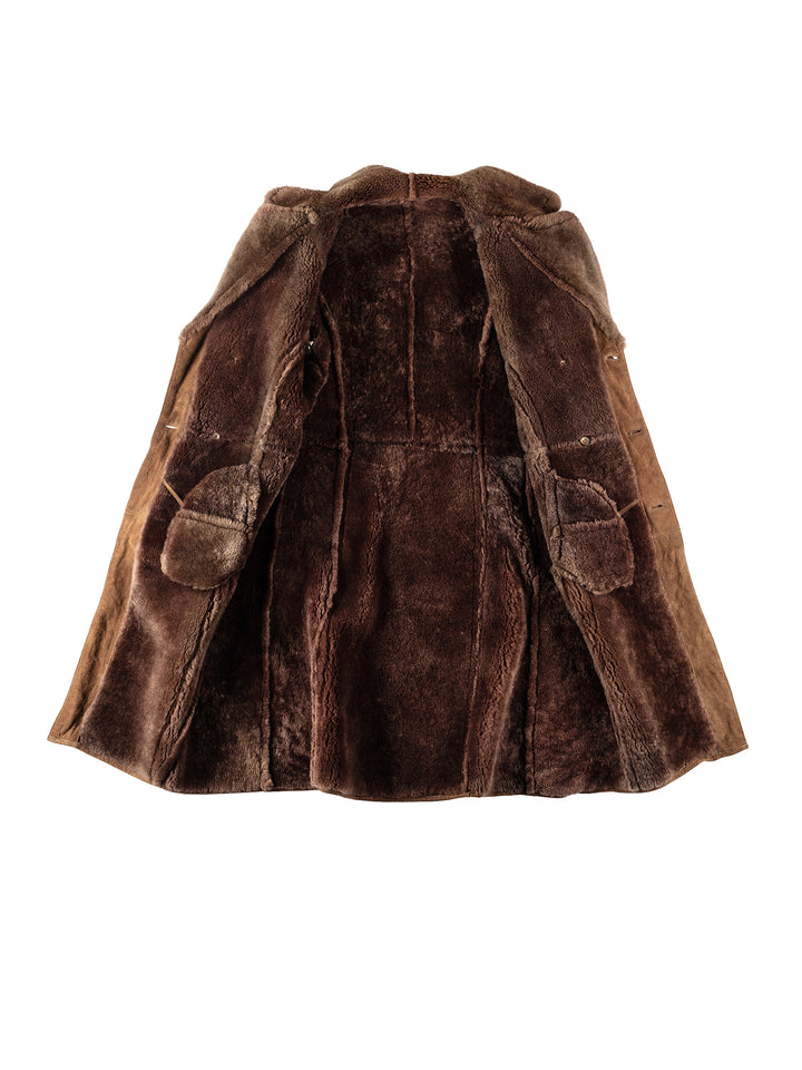 Vintage 70's Men Sheepskin Coat in BrownVN292