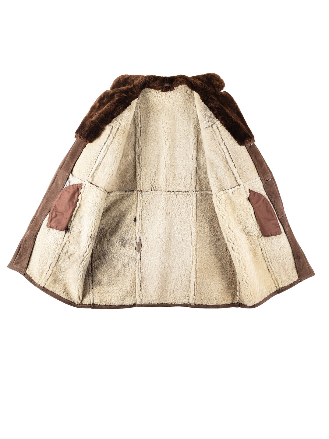 Vintage 80's Men Sheepskin Coat in BrownVN297