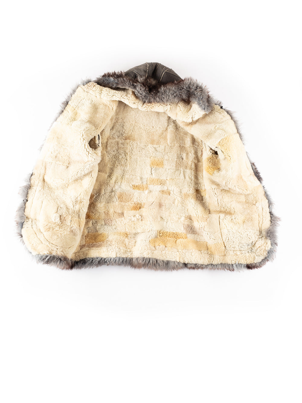Vintage 70's Women Sheepskin Coat in GrayMN315