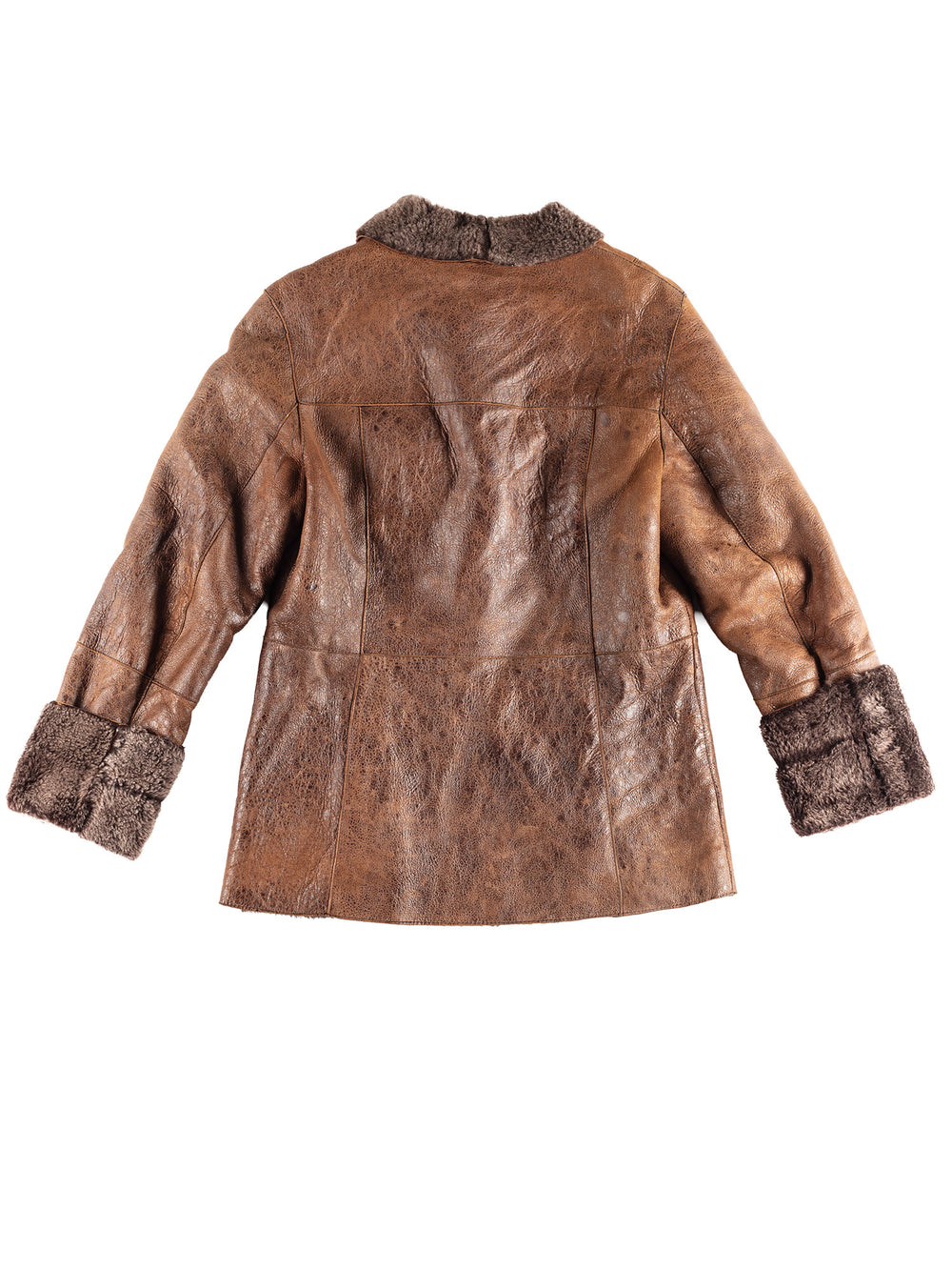 Vintage 00's Women Sheepskin Jacket in Brown