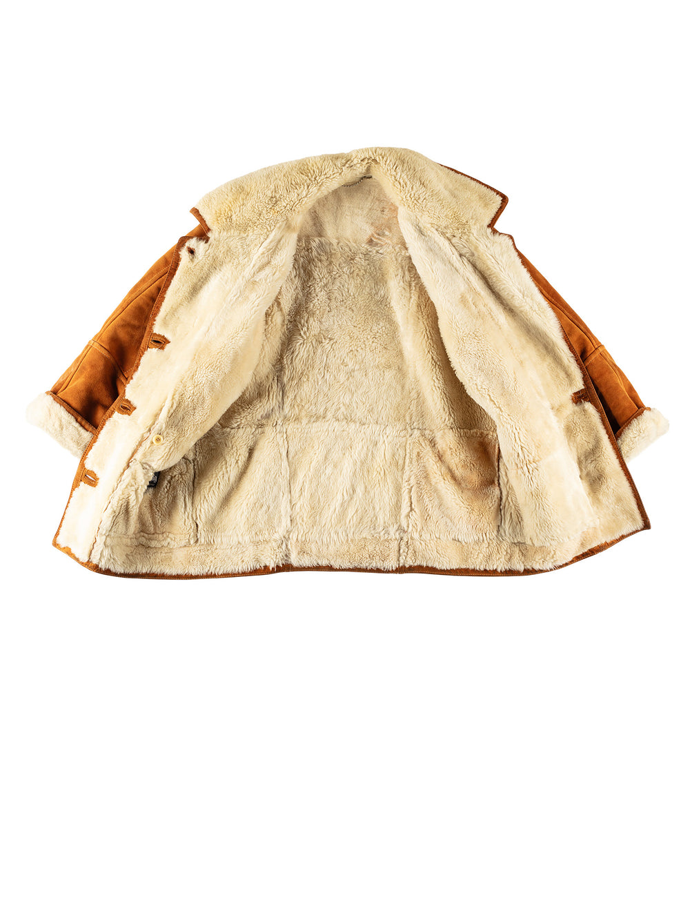 Vintage 80's Women Sheepskin Coat in BrownMN729