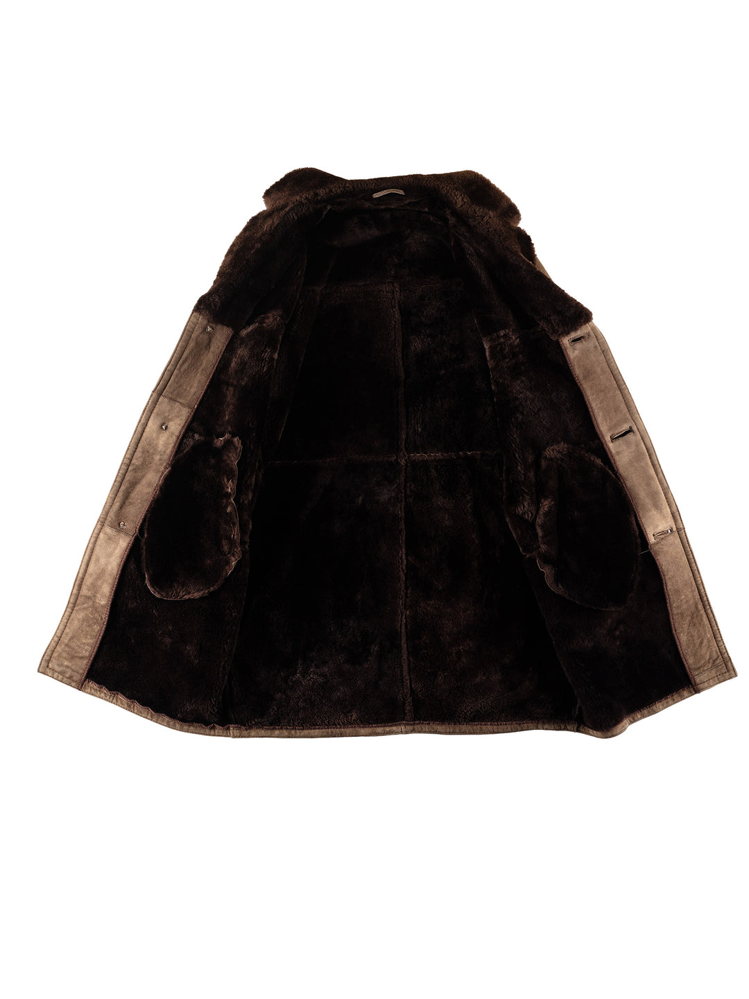 Vintage 80's Men Sheepskin Coat in BrownVN643