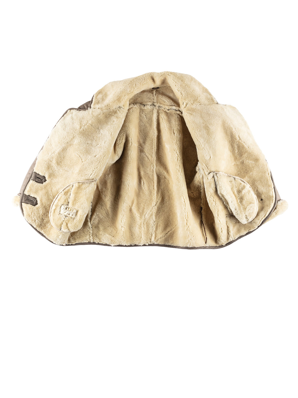 Vintage 80's Women Sheepskin Jacket in GrayMN487