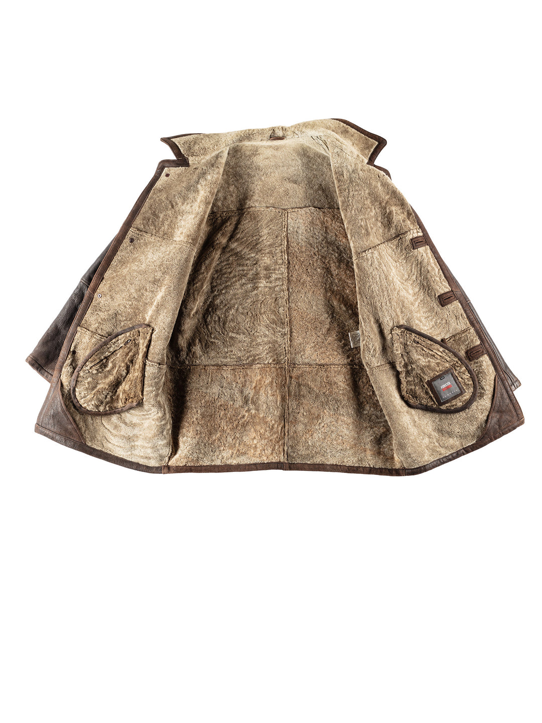 Vintage 80's Men Sheepskin Coat in BrownVN768