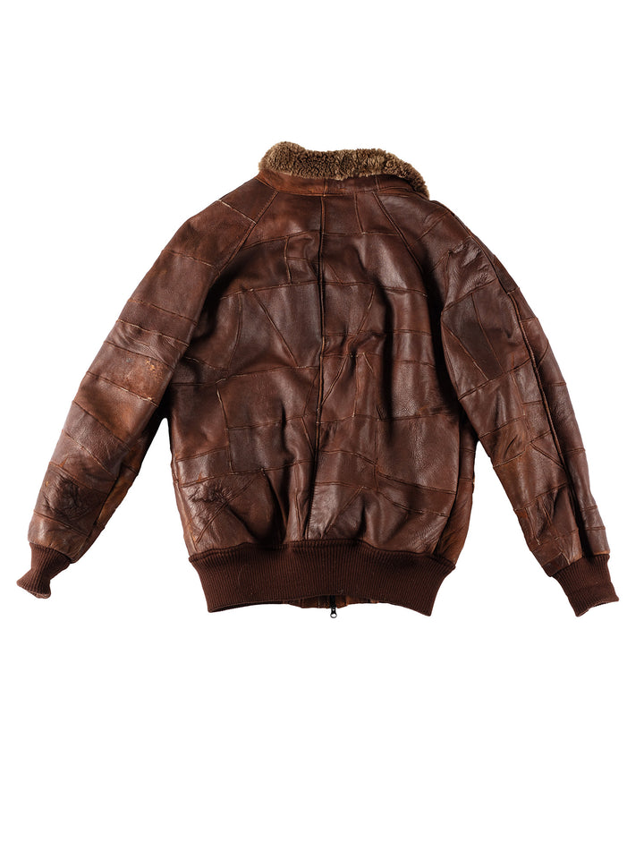 Vintage 80's Men Sheepskin Jacket in BrownVN409