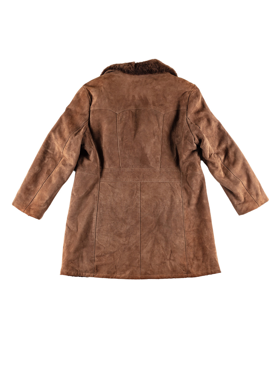 Vintage 80's Men Faux Sheepskin Coat in BrownVN436