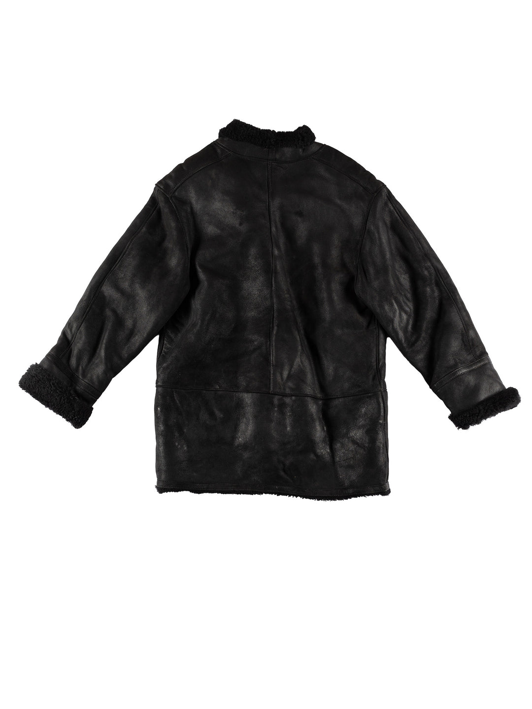 Vintage 80's Women Sheepskin Coat in BlackMN614