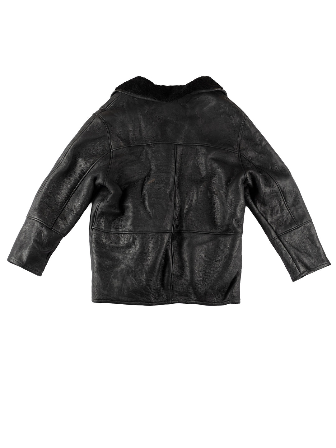 Vintage 80's Men Sheepskin Coat in BlackVN569