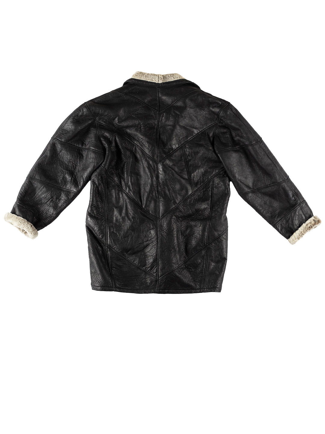 Vintage 80's Women Sheepskin Coat in BlackMN604