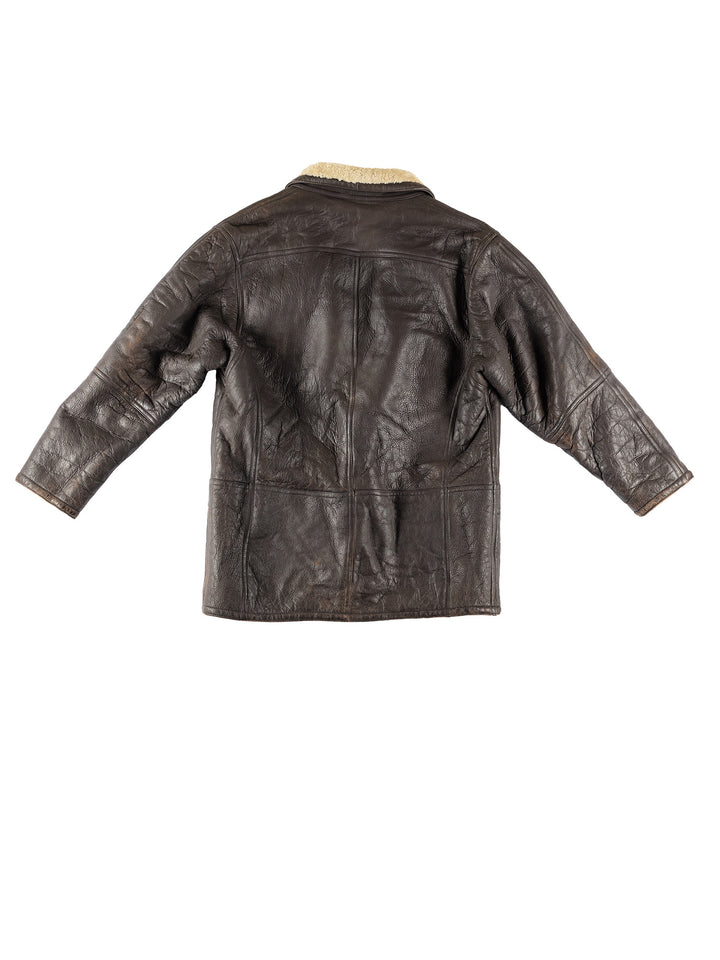 Vintage 80's Men Sheepskin Coat in BrownVN563