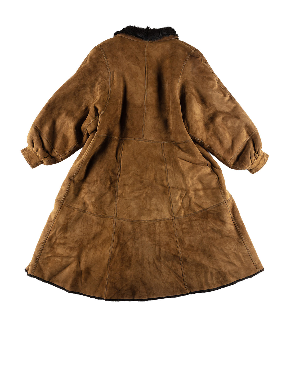 Vintage 80's Women Sheepskin Coat in KhakiMN504