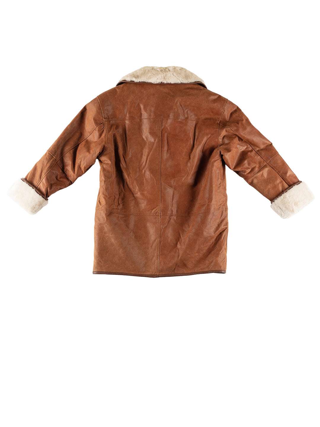 Vintage 80's Women Faux Sheepskin Coat in BrownMN358