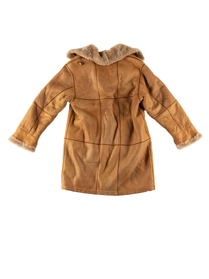 Vintage 80's Women Sheepskin Coat in BrownMN616