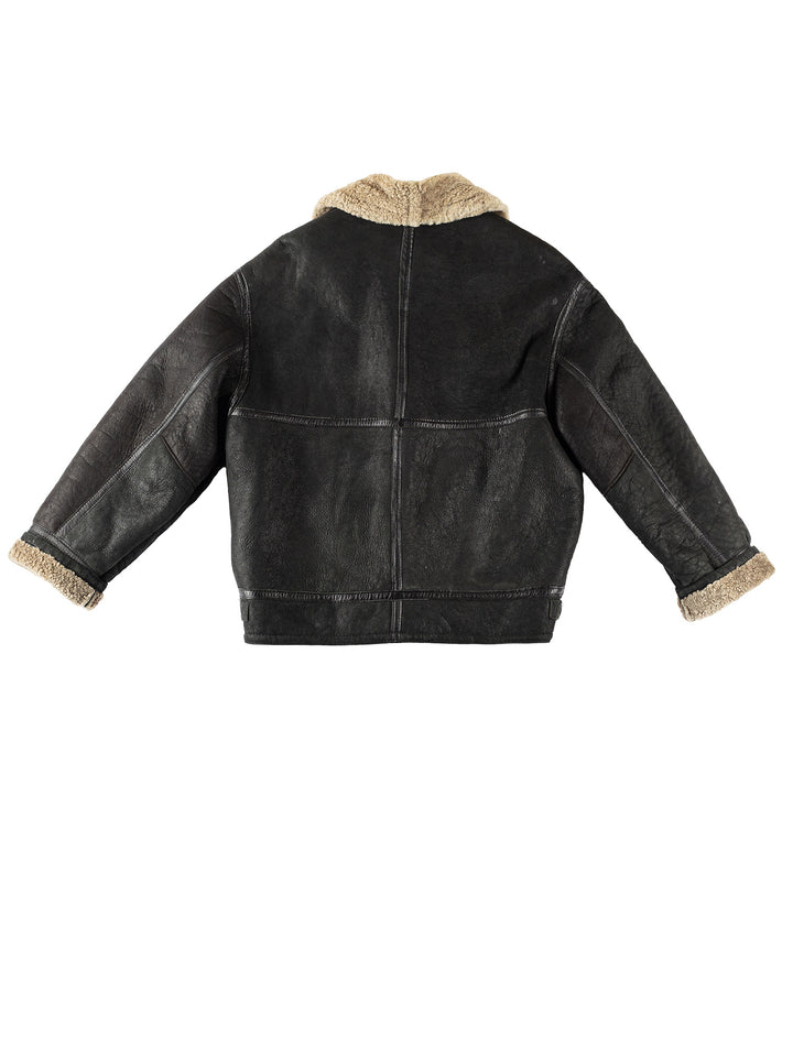 Vintage 80's Men Sheepskin Jacket in BlackVN272