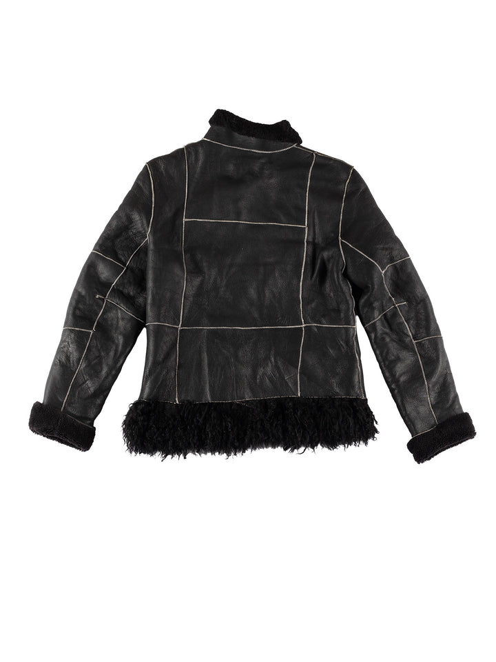 Vintage 70's Women Sheepskin Jacket in BlackMN615