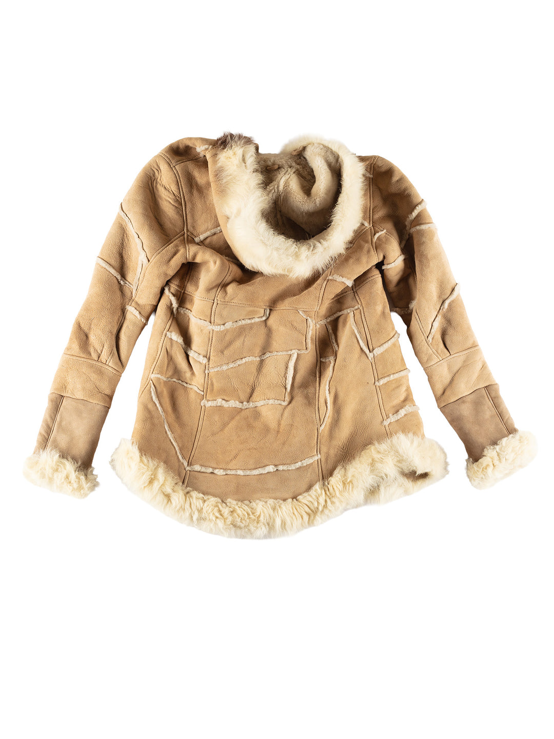 Vintage 70's Women Sheepskin Coat in BeigeMN497