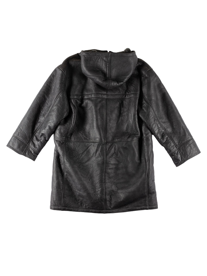 Vintage 80's Men Sheepskin Coat in BlackVN561