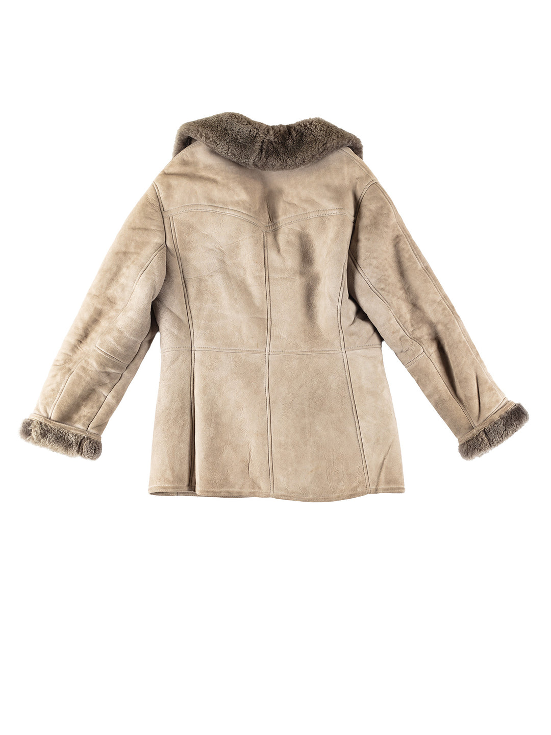 Vintage 80's Women Sheepskin Coat in BeigeMN370