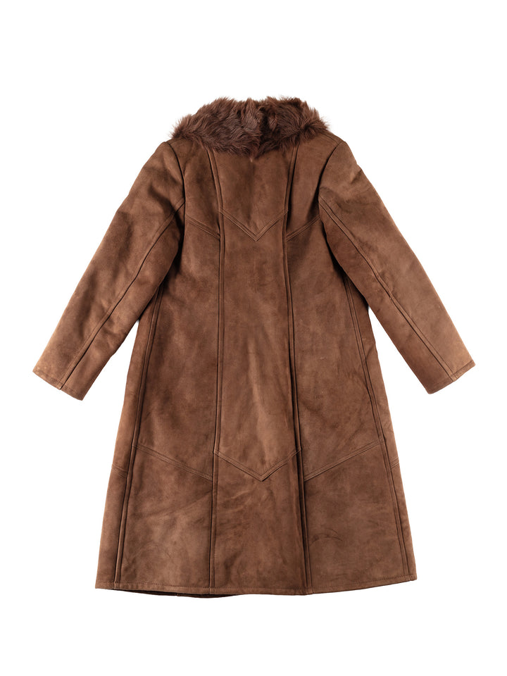 Vintage 80's Women Sheepskin Coat in BrownMN281